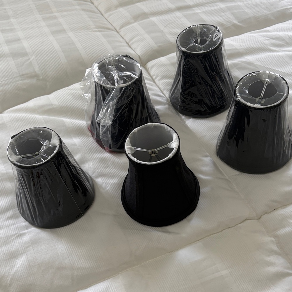 Elegant Black Tea Lamp Shade Set of 5